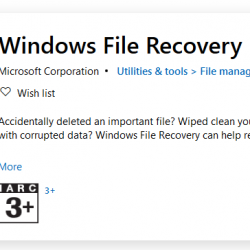 Microsoft's free Windows File Recovery Tool
