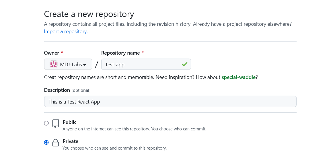 Create Github Repository